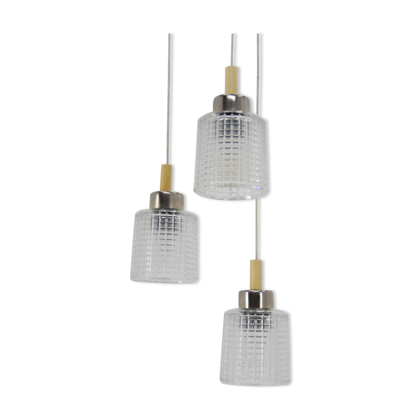 Mid century adjustable glass suspension by Pokrok Zilina, 1970s