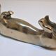 Dachshund solid brass vintage zoomorphic paperweight 60s-70s