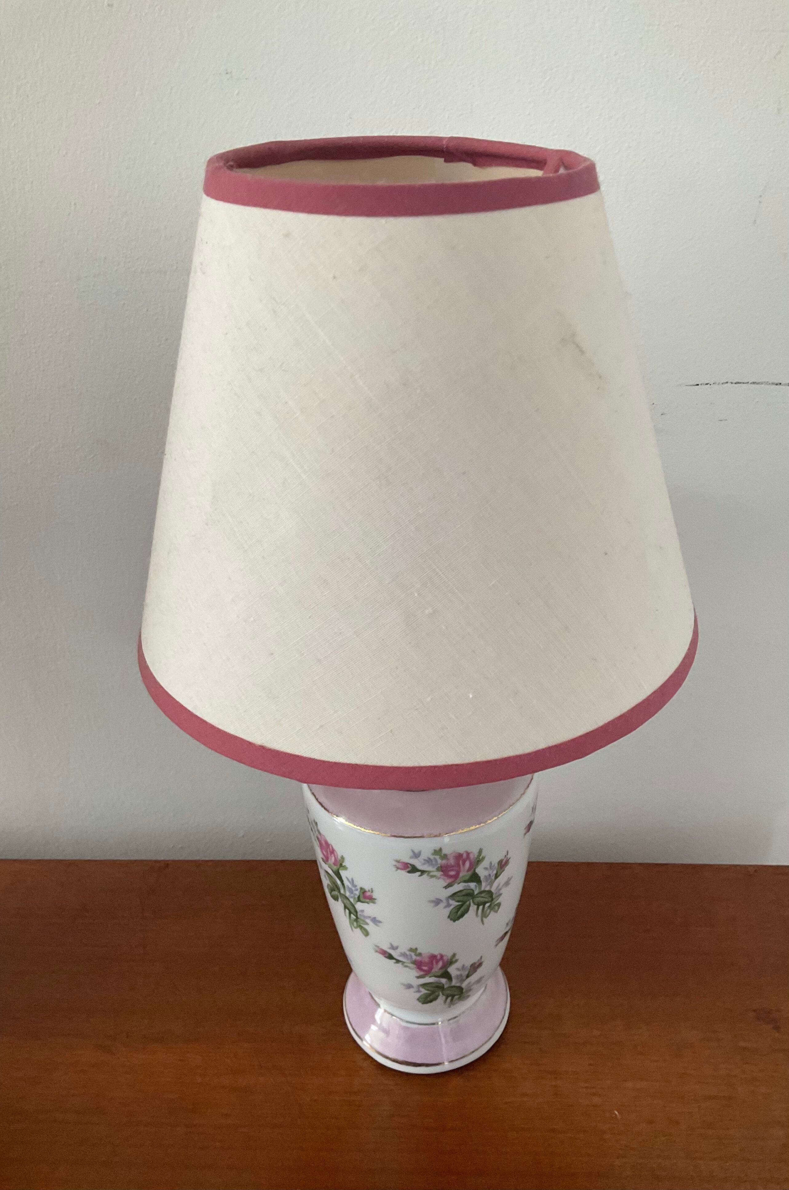 Pair of vintage 70s porcelain lamps