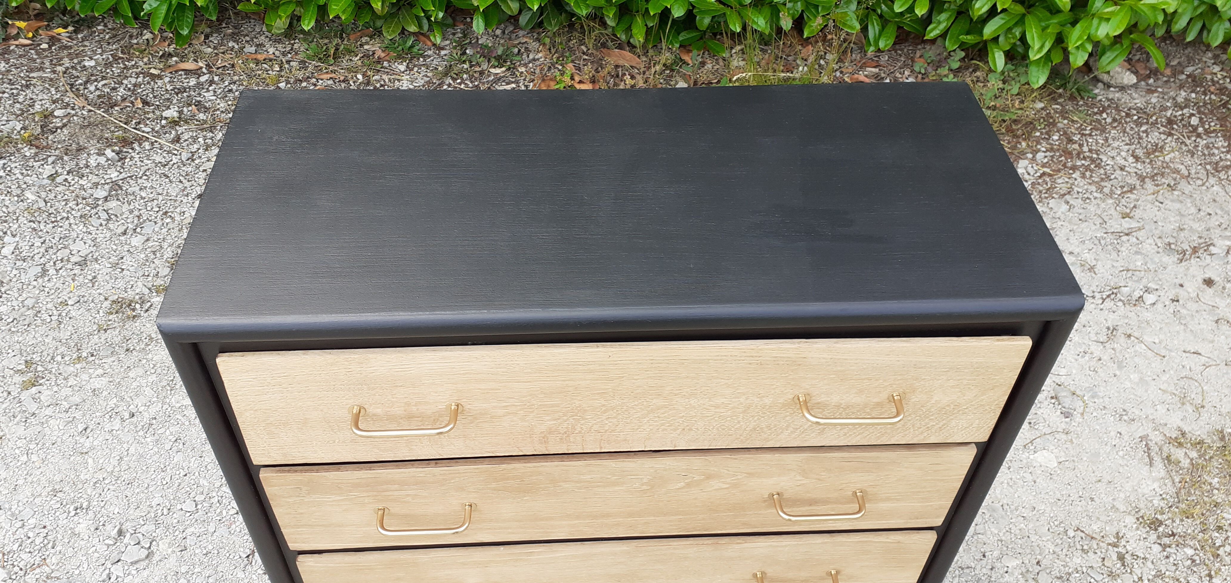 Dresser 4 drawers feet compas black vintage