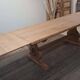 Monastery table with extension solid oak wood