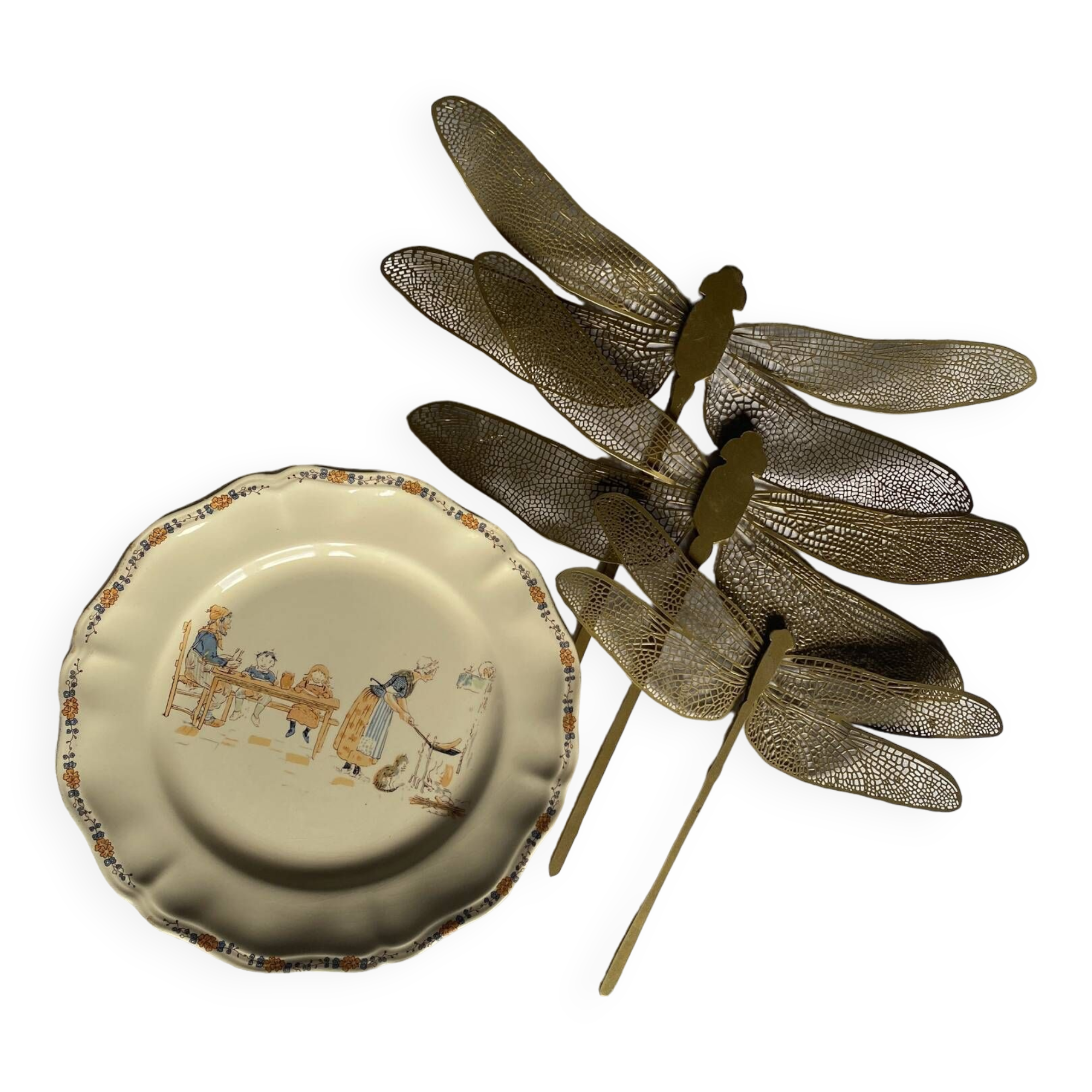 Earthenware plate “Enfants Richard” Sarreguemines