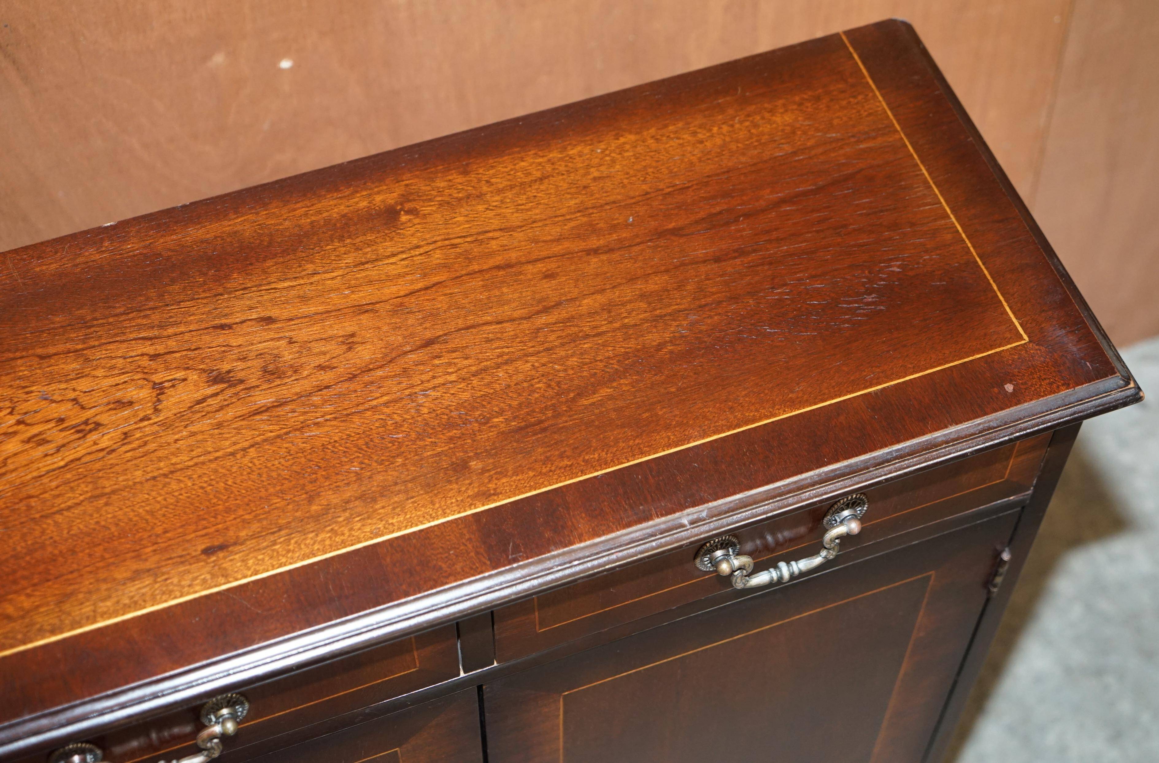 Vintage mahogany library in Art Deco style with two drawers.