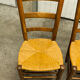 Lot de 4 chaises bois et paille 1950 chêne massif et assise paillée