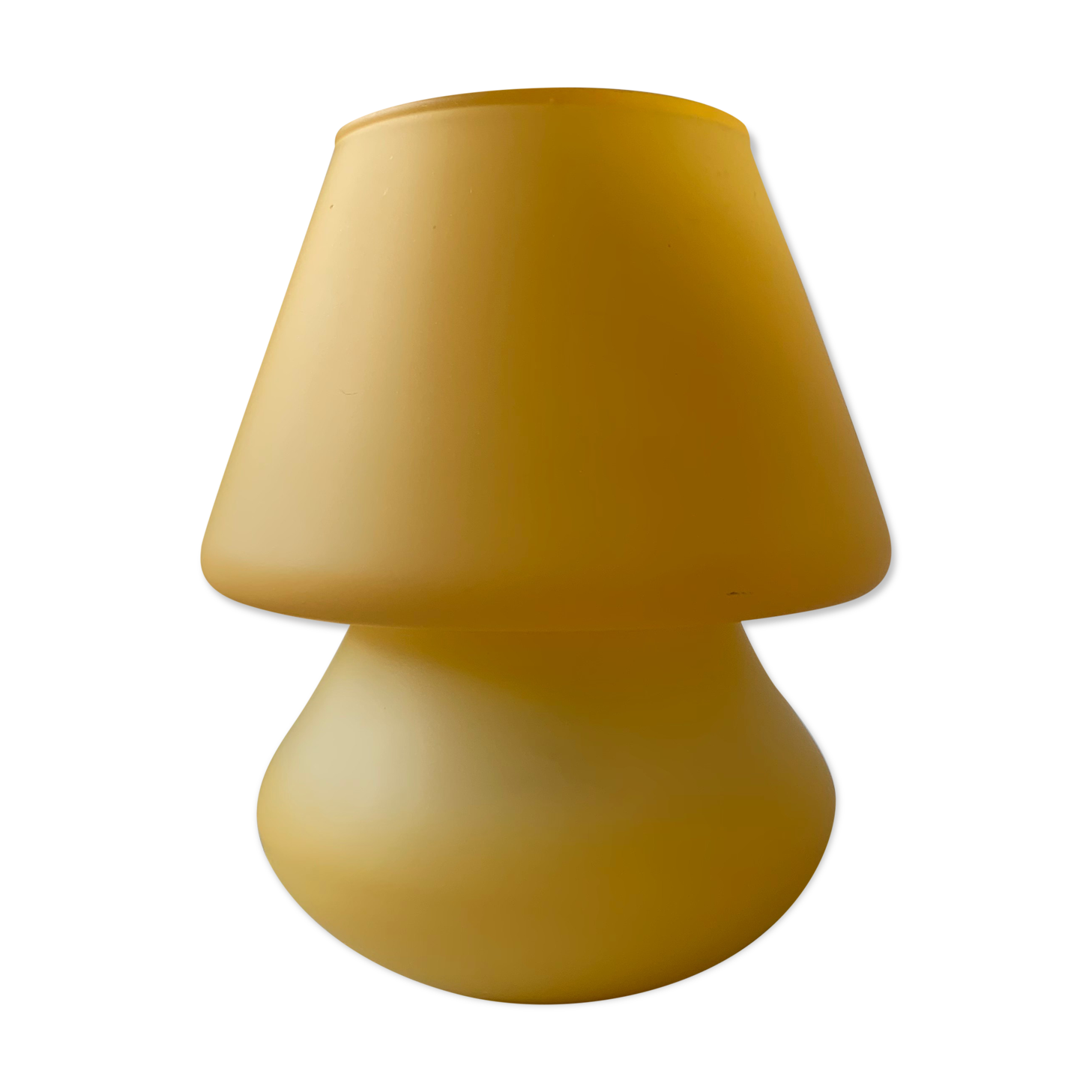 Vintage mushroom lamp in yellow glass habitat
