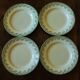 Lot 4 assiettes plates vert feuillage Réjane Saint Amand