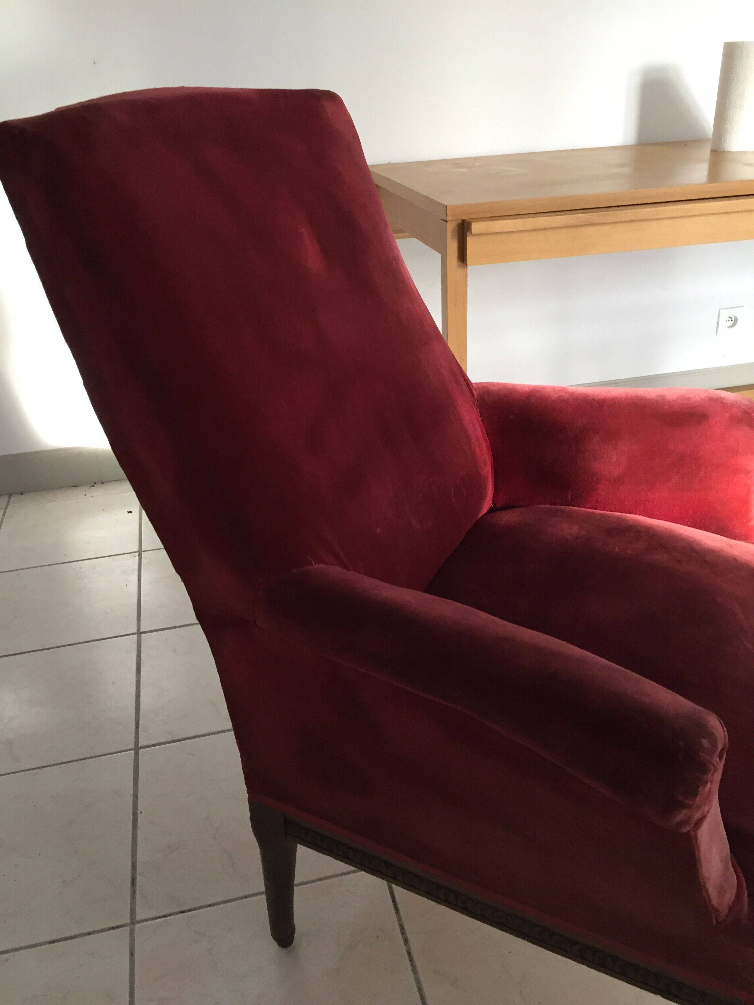 Velvet armchair