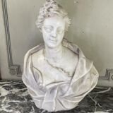 Female bust in Carrara marble, late 18th century, Northern Italy.