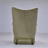 1960s, Scandinavian design, armchair in original condition, furniture velour, beech wood legs.