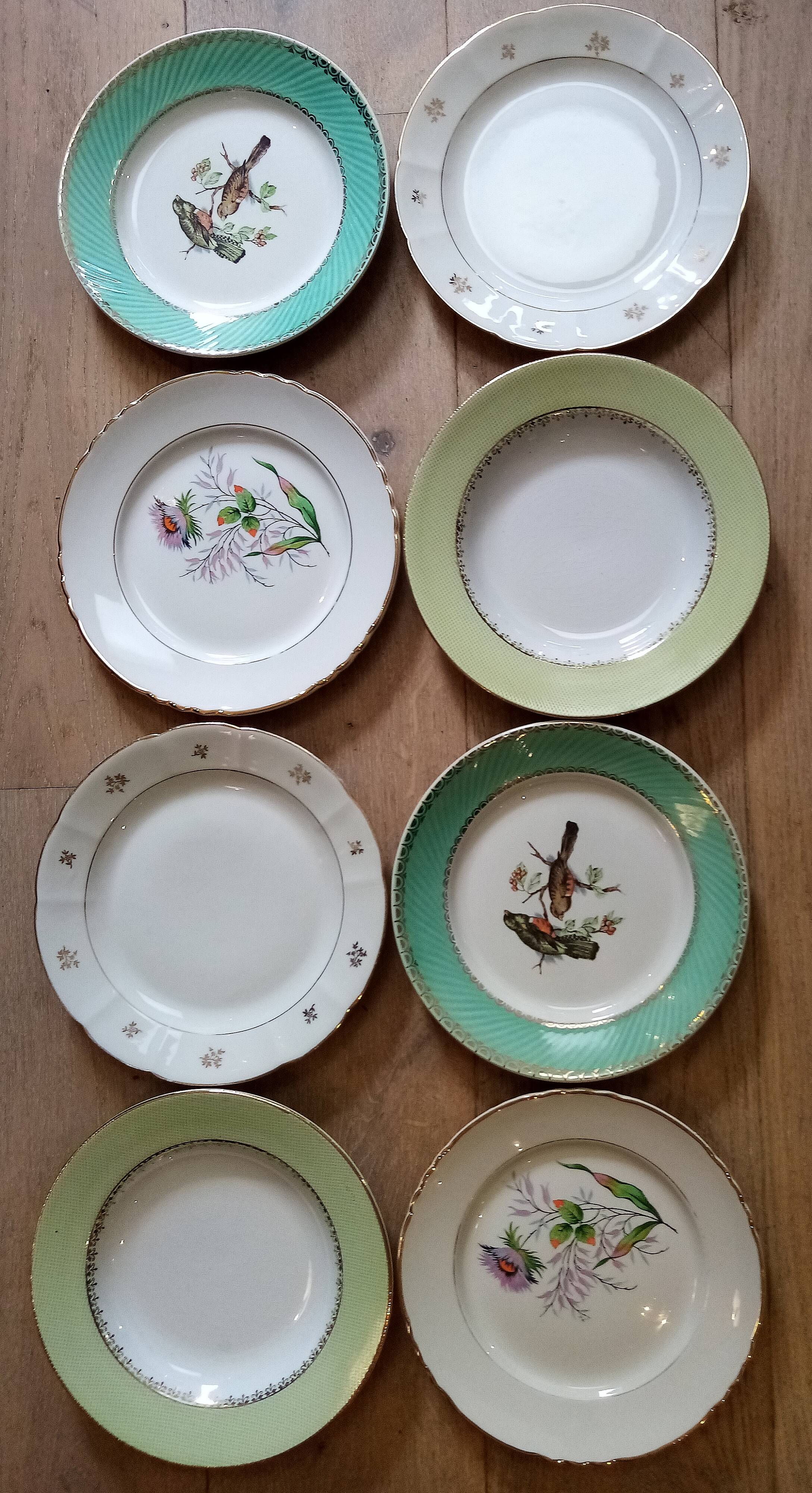 Vintage mismatched plates