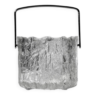 Tapio Wirkkala Textured Ice Glass Bucket, 1970s, Finland