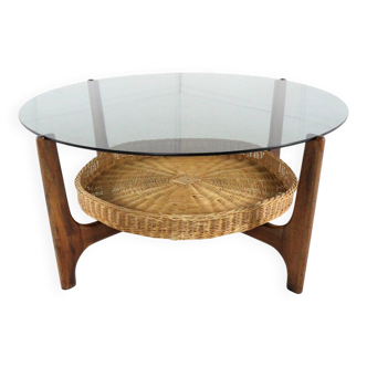 Round coffee table with magazine holder "Hilla"
