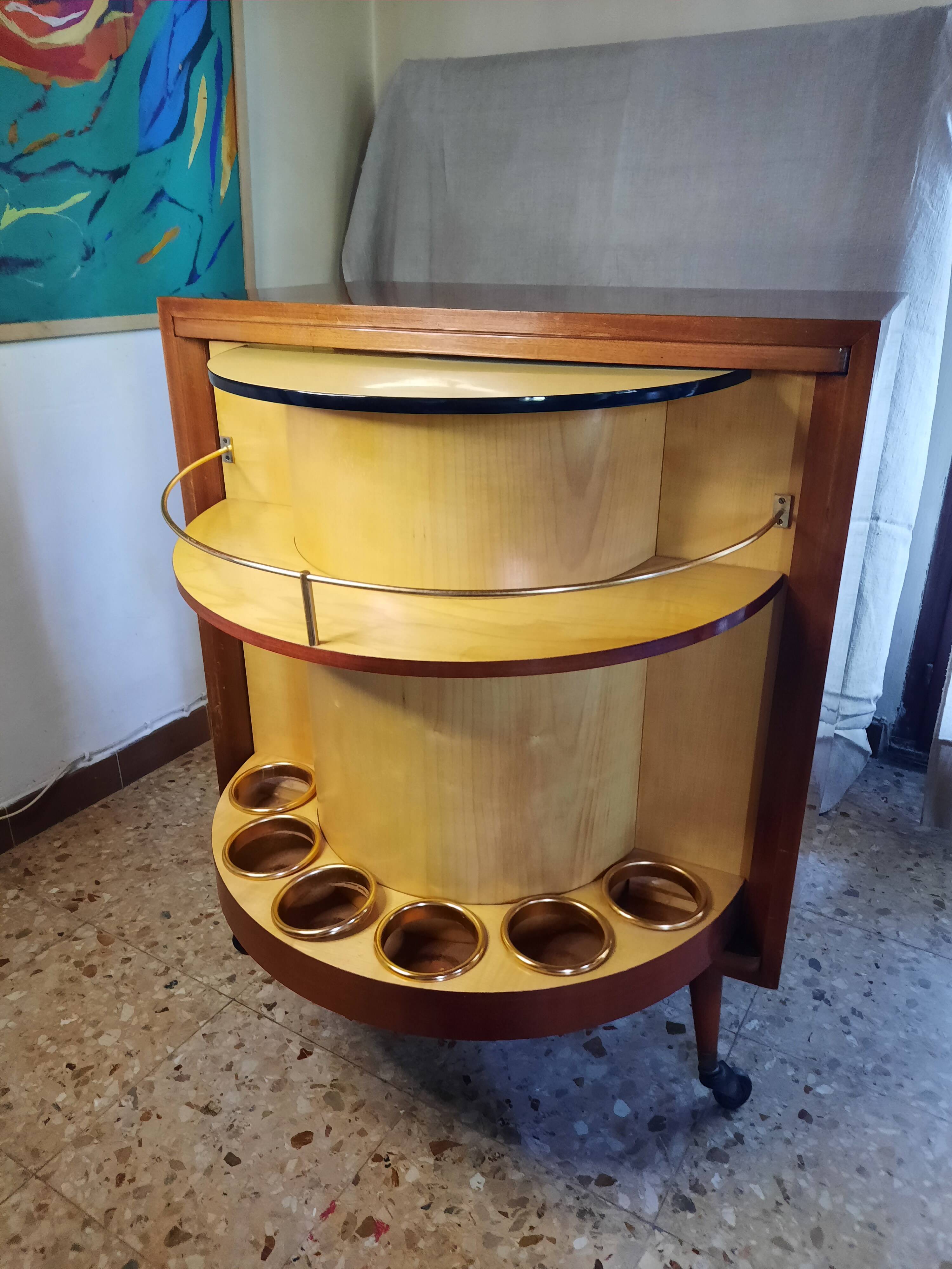 1950s rotating bar cabinet