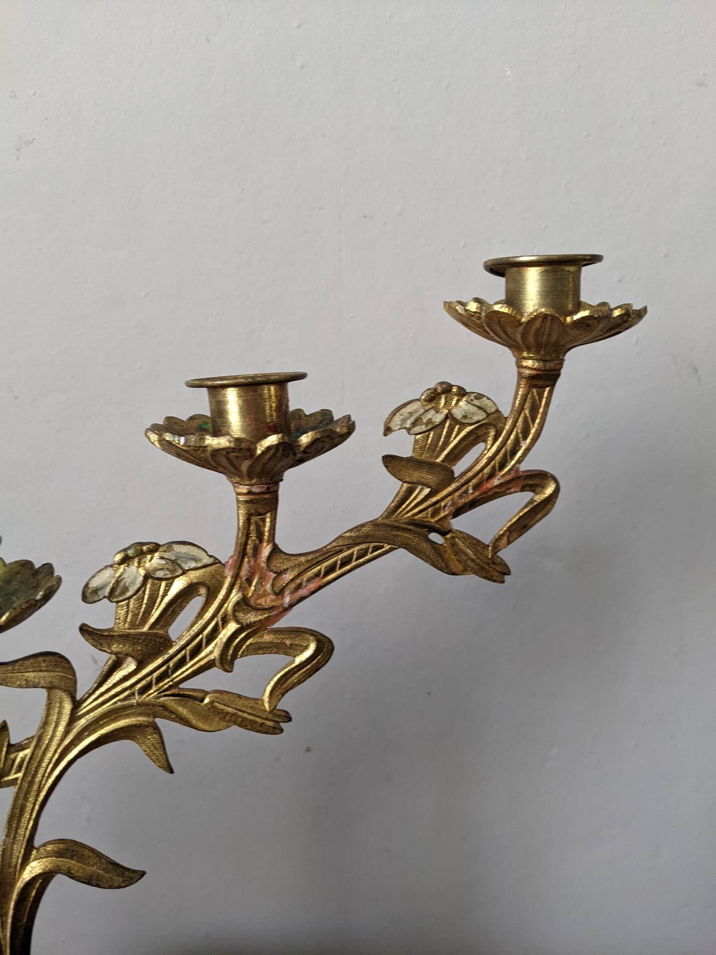 Pair of five-branched altar candlesticks