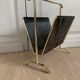 Gold and leather metal magazine rack 1950
