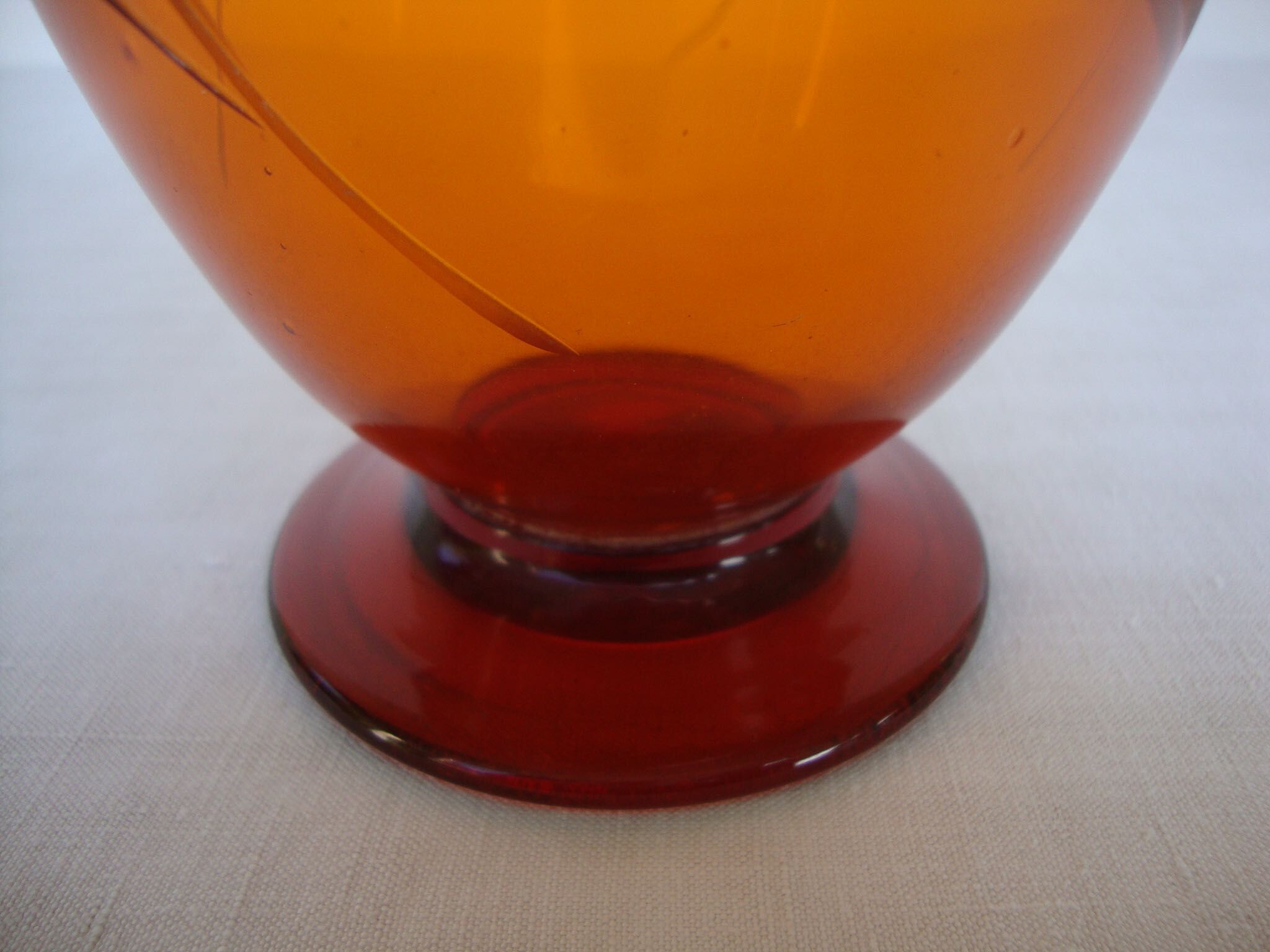 Blown and chiseled crystal vase