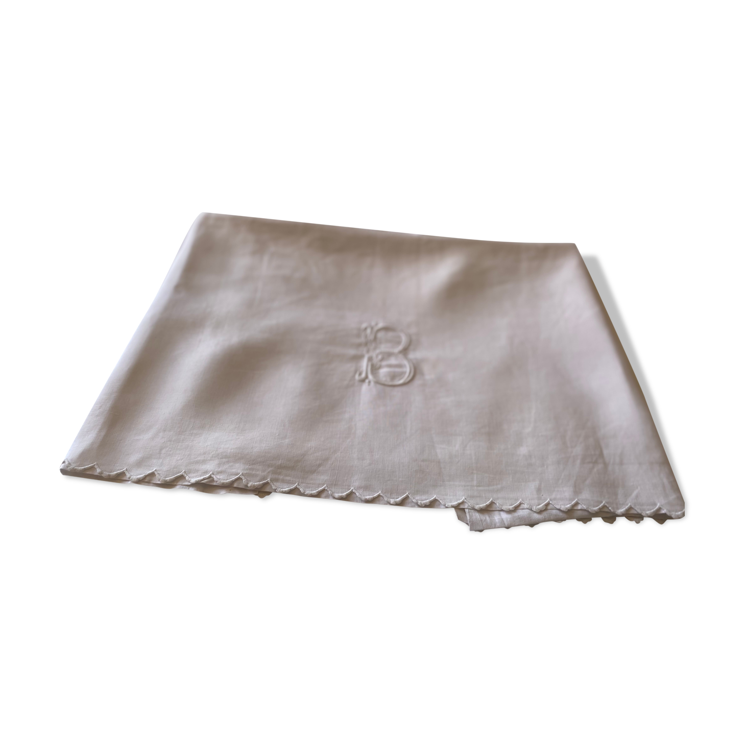 Drap de bébé en lin monogramme B