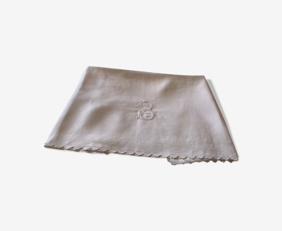 Drap de bébé en lin monogramme B