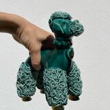 Spaghetti Green Ceramic Poodle Dog