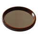 Scandinavian round mirror from the 70s brown plastic Finnmirror made in Finland