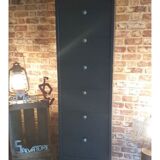 Metal flap cabinet – Matt black – Industrial style