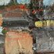 Vintage Abstract Kulo Green Oil Painting 1970s