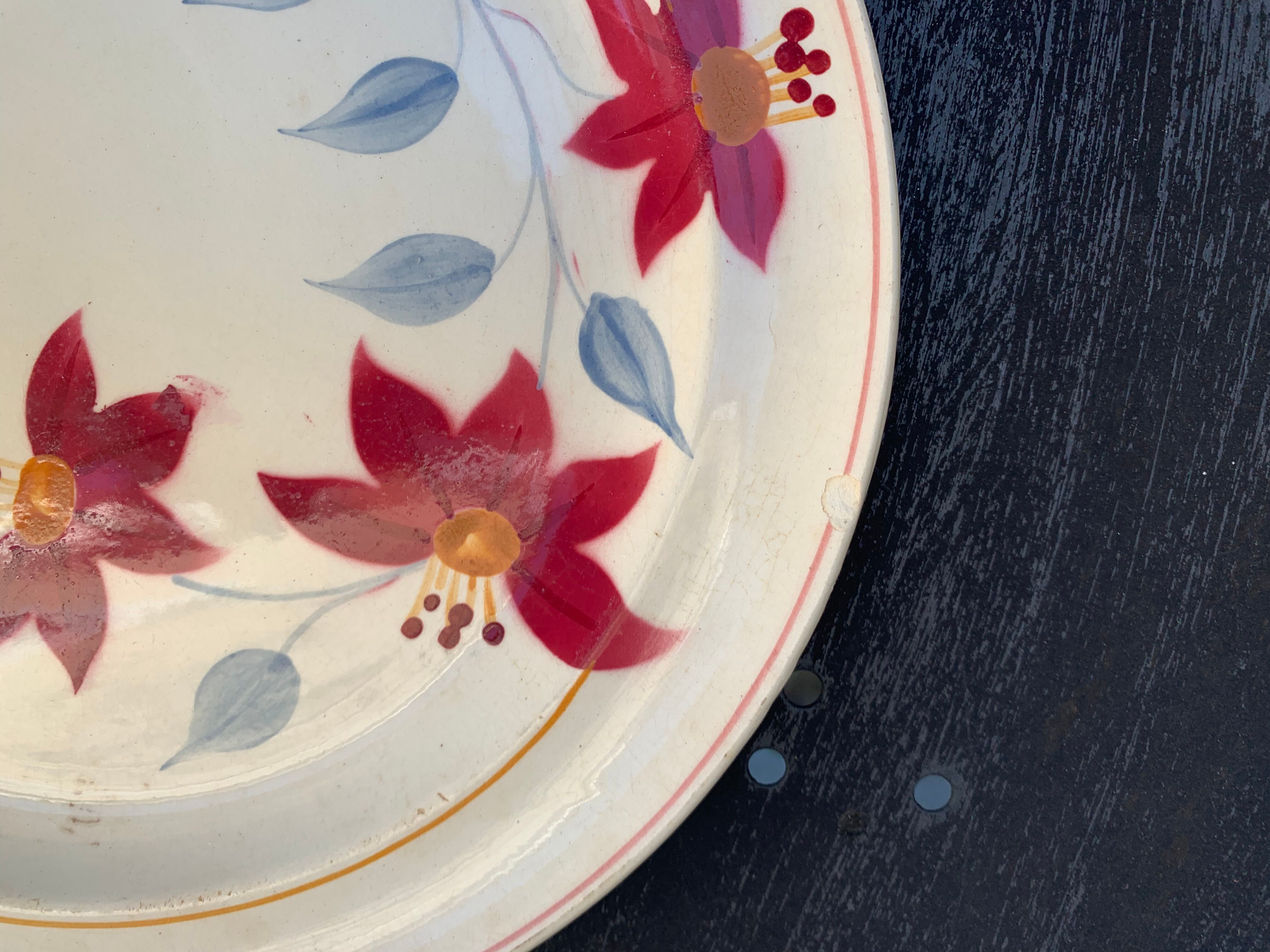 6 earthenware plates Sylvie Hamage Moulin des Loups Nord vintage model