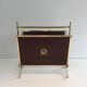 Pair of mahogany and brass magazine racks. Maison Jansen