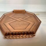 Plat plateau en verre rose style Rosaline C