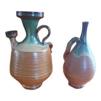 Lot de 2 vases emaillés