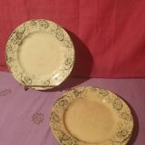 Pair of large round dishes Boulenger Choisy le Roi Derby Terre de fer