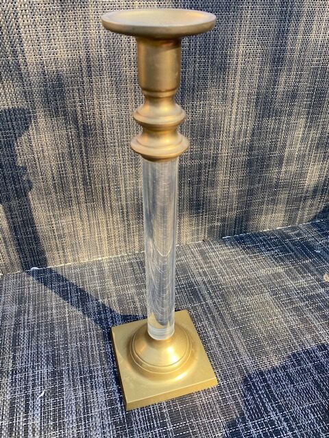 Bougeoir en laiton et plexiglas