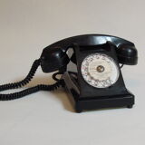 Ancient black bakelite  telephone