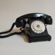 Ancient black bakelite  telephone