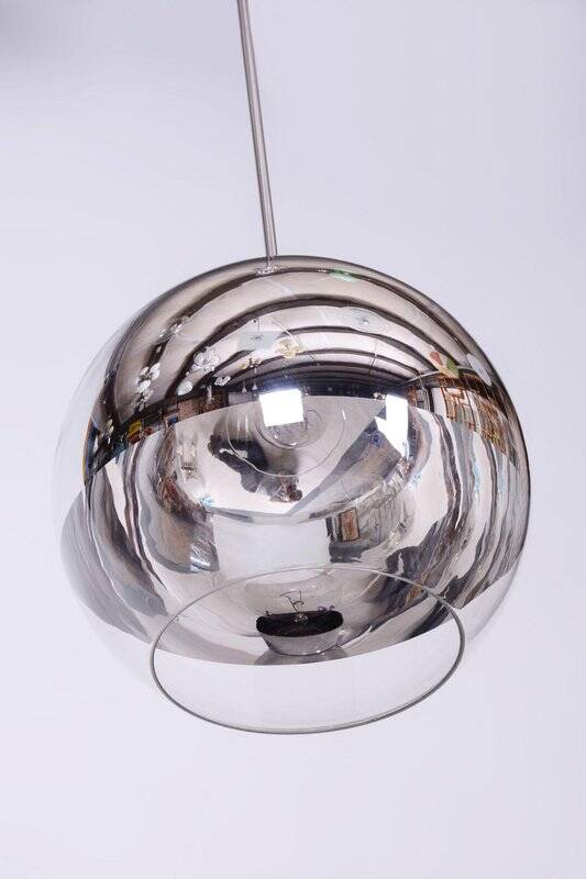 Mid-Century Chandelier in Chromed Steel and Opaline Glass, Germany, 1970s