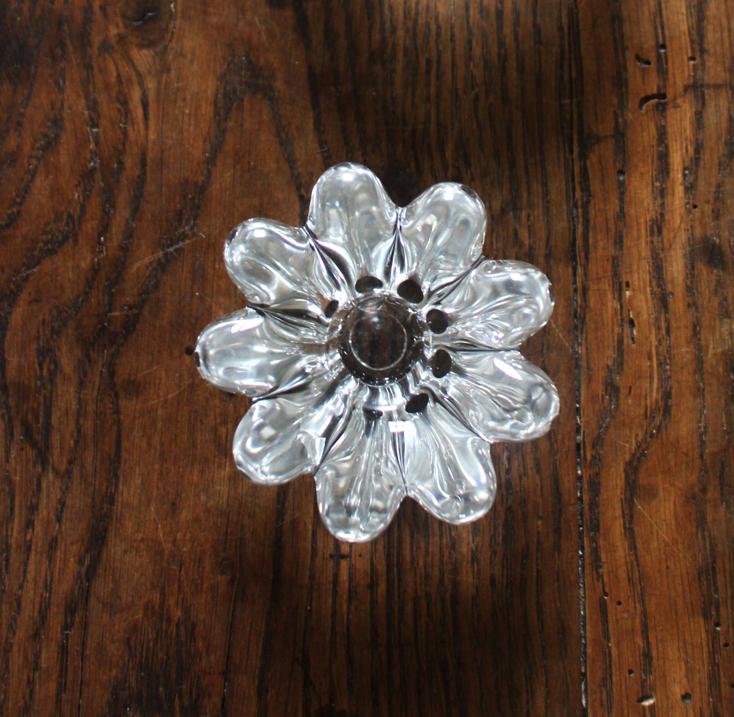 Glass flower candle holder vintage taper candle