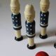 Vintage 1970s wooden soldier bowling set or bowling alley