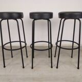 3 tabourets de bar noir vintage