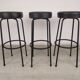 3 vintage black bar stools