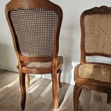 Pair of Louis XV style caned chairs