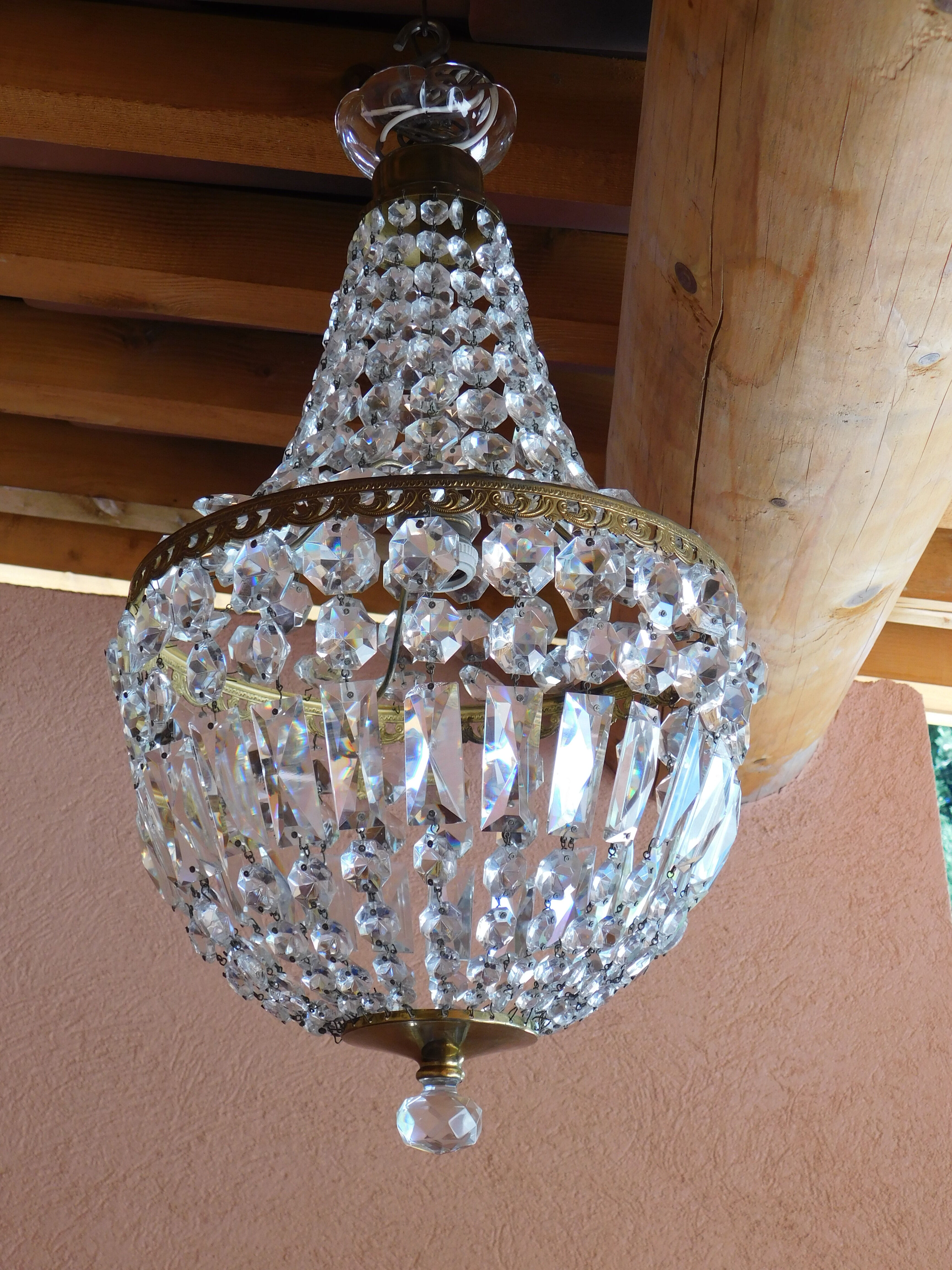 Hot air balloon chandelier - 30 cm crystal pampilles 1 fires