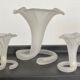 Trio of vintage soliflores vases in glass paste 70s