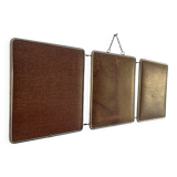 Vintage 1950s barber brick triptych mirror - 30 x 76 cm