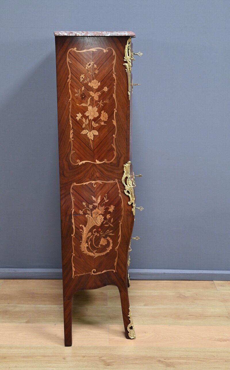 Secretary in precious wood marquetry, Transition style, Napoleon III period – Mid-19th century