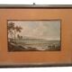 Old watercolour on paper from the early 19th century – landscape with aqueduct