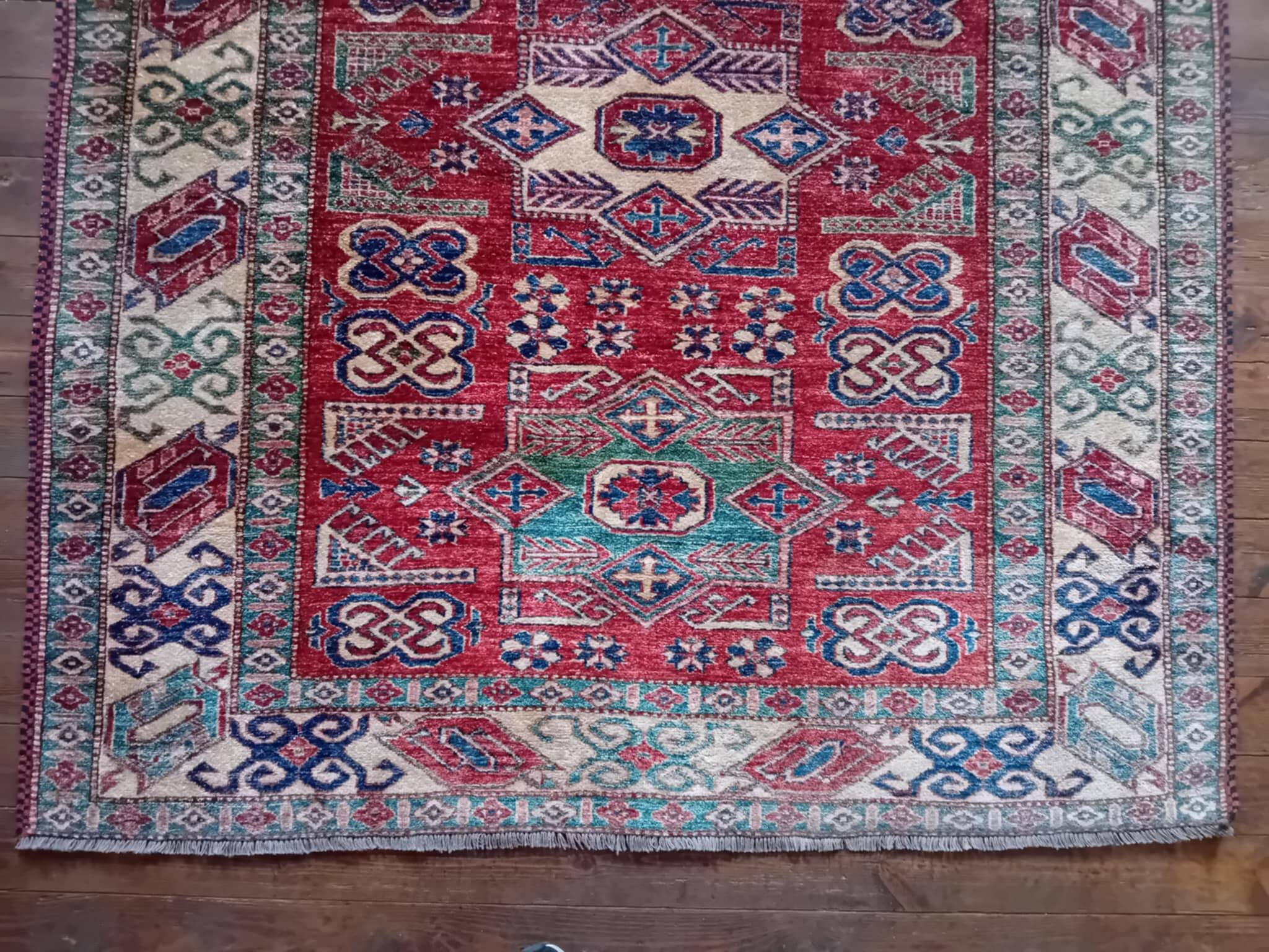 Handmade Pakistani Kazak Rug 200x173cm