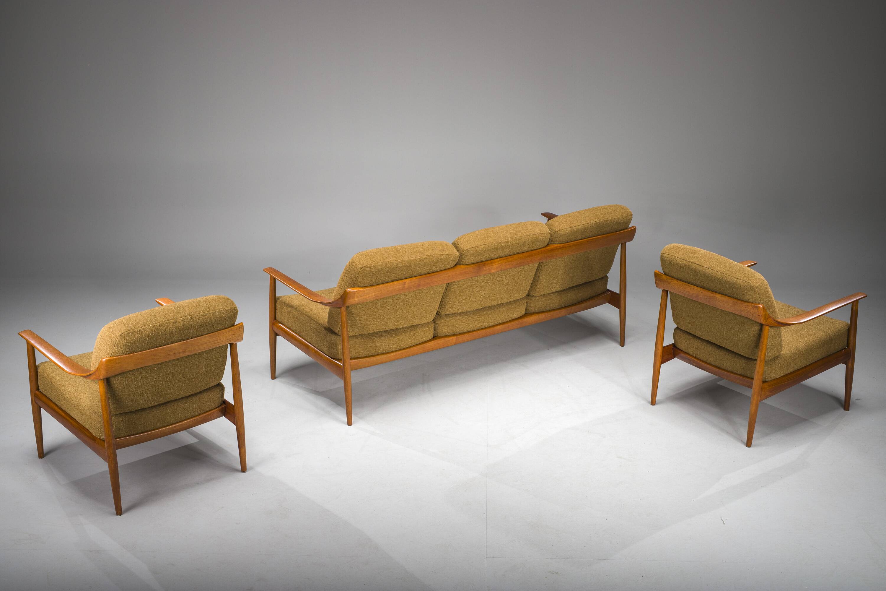 Mid-Century Lounge Chairs and 3-Seater Sofa by Walter Knoll Antimott, 1960
