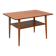 Vintage Scandinavian teak coffee table with woven shelf - 1960s