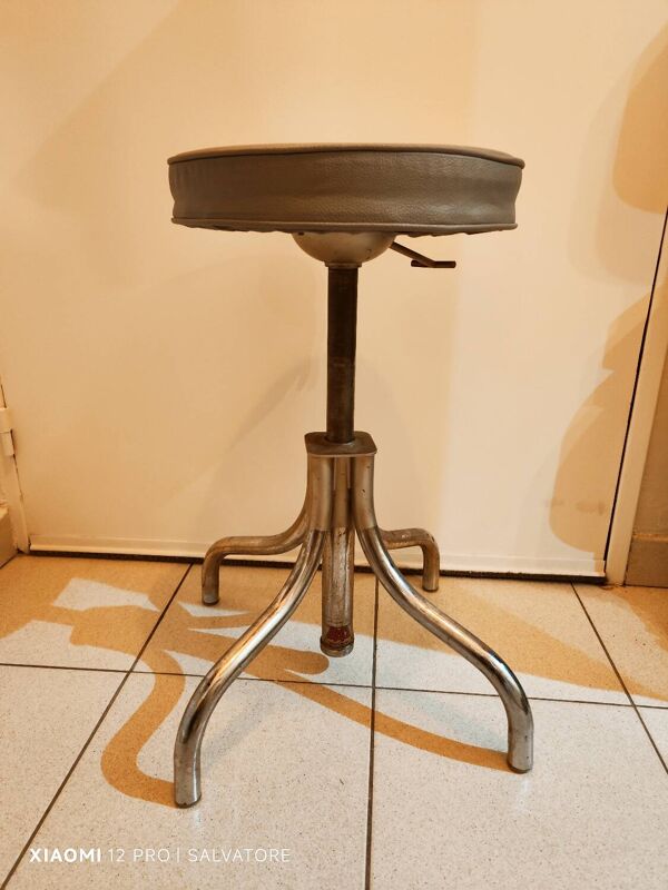 Tabouret d’architecte BAP Gris clair Réglable 40 à 60 cm Parfait état