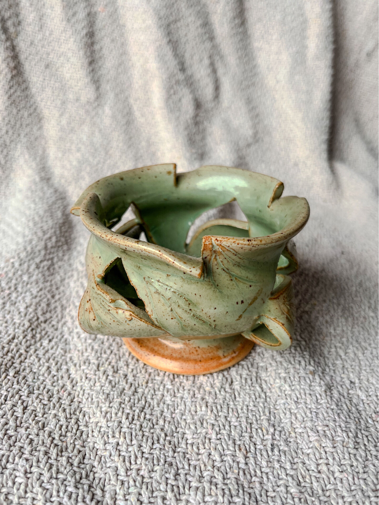 Handcrafted Glazed Stoneware Candle Holder